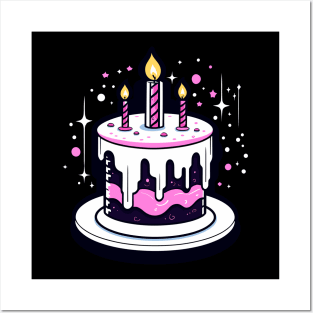 Birthday Cake Illustration Posters and Art